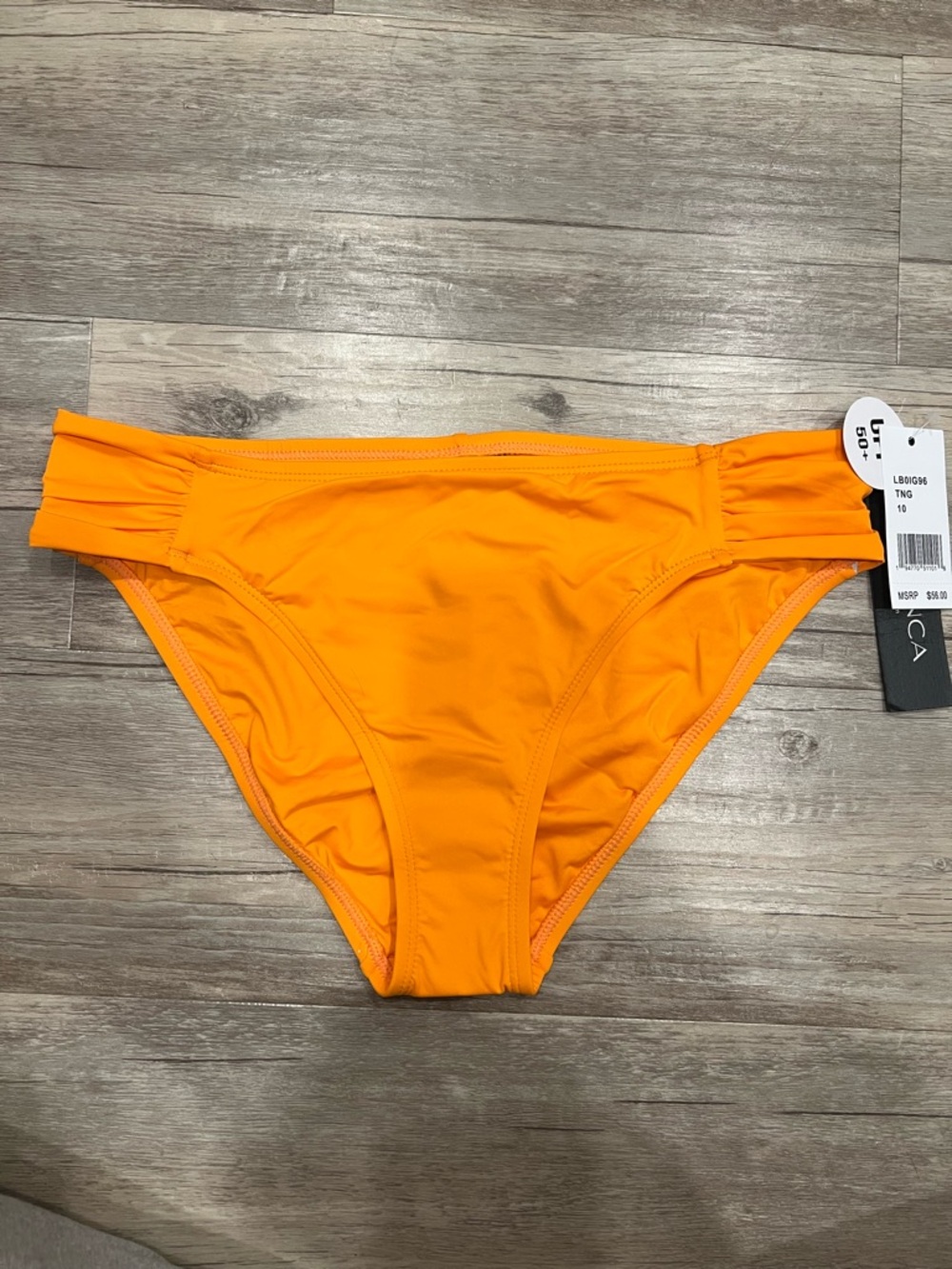 Island Goddess Side Shirred Hipster Bottom - Tangerine